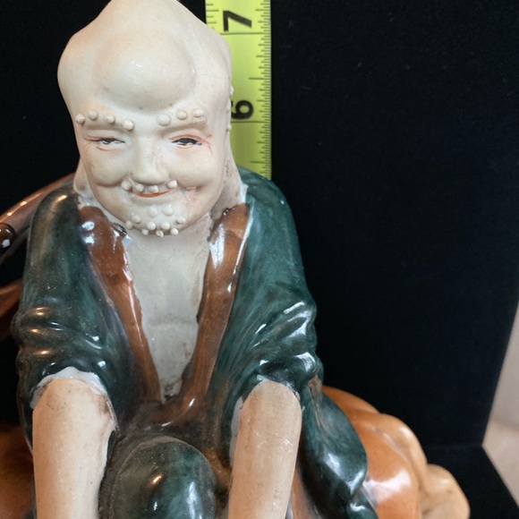 Asian Mudman On Deer Figurine Kinder-Harris Subdermal Face Unique Decor - Picture 8 of 10